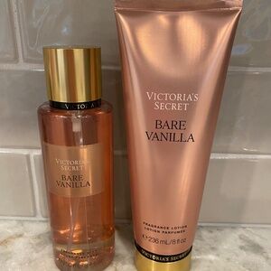 NEW Victoria's Secret Fragrance Lotion & Mist Set Bare Vanilla